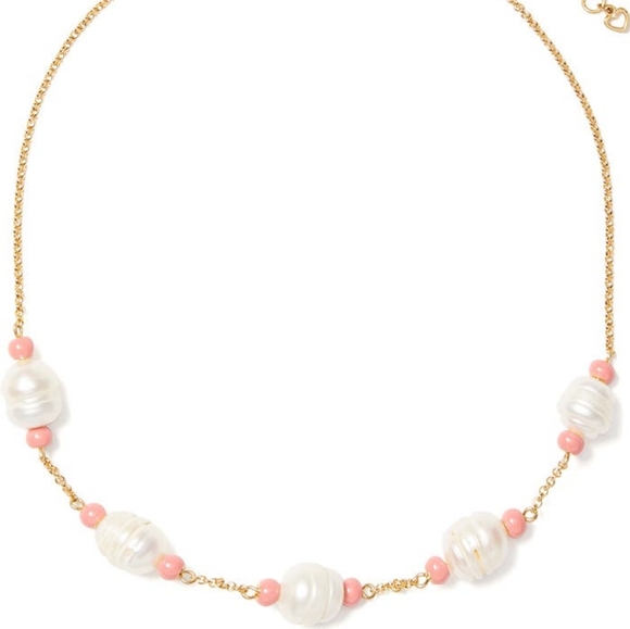 NEW Kate Spade Pearl & Bead Station Chain Necklace - Picture 5 of 8
